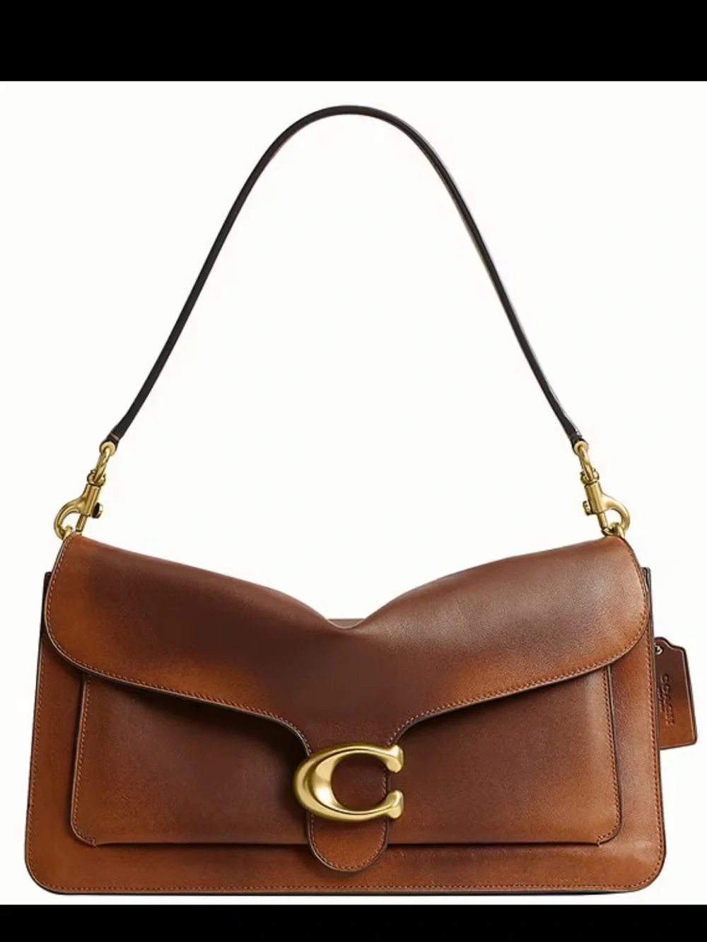 NWT Coach Tabby 36 Loved Leather Shoulder Bag Rub-Off Leather Brown